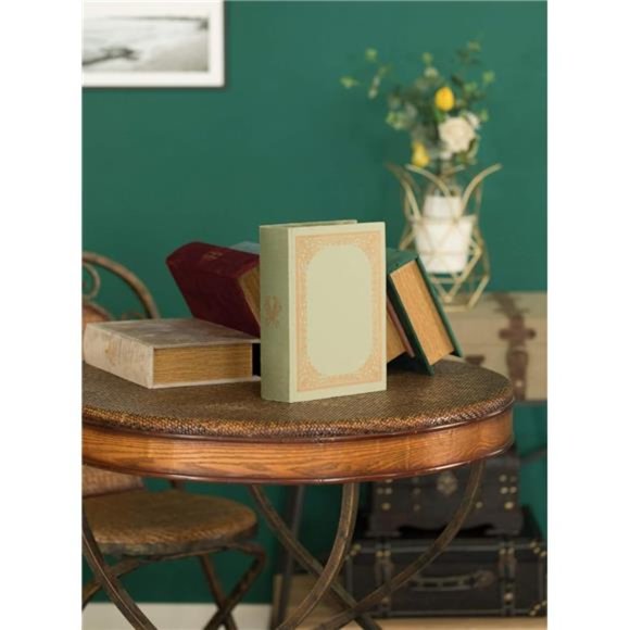 Decorative Vintage Book Shaped Trinket Storage Box - Antique Green - Picture 2 of 7